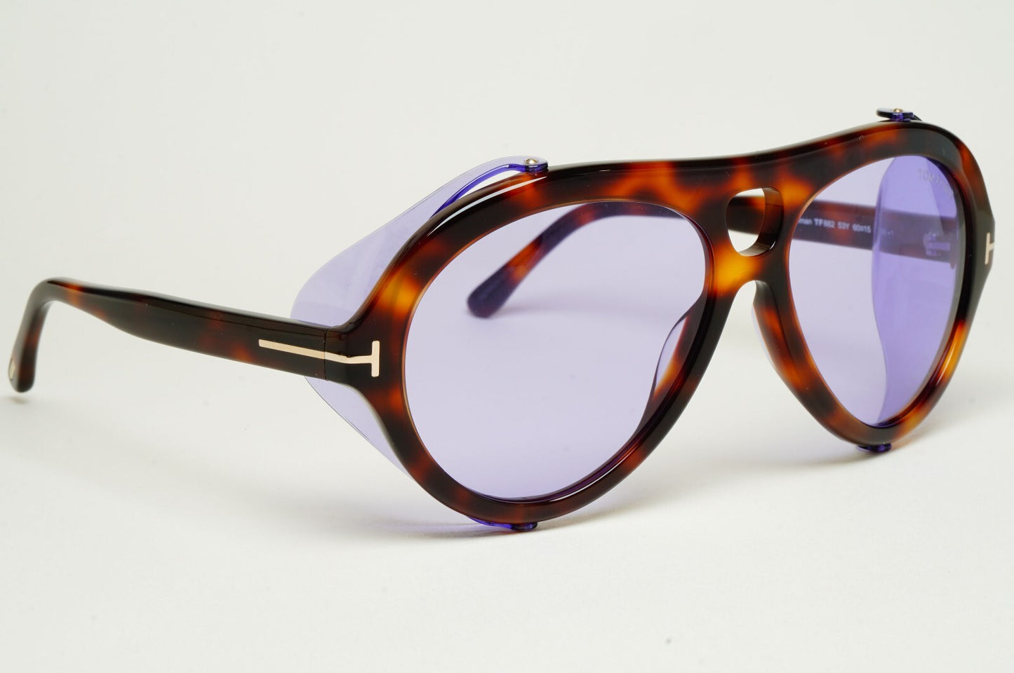 Tom Ford Sunglasses Neughman Brown Violet Pilot Side Shields FT0882 TF 882 53Y