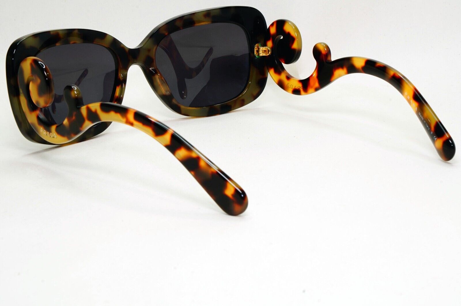 Prada Sunglasses Baroque Swirl Square Black Brown PR27OS SPR 27O NAI-0A7 081124