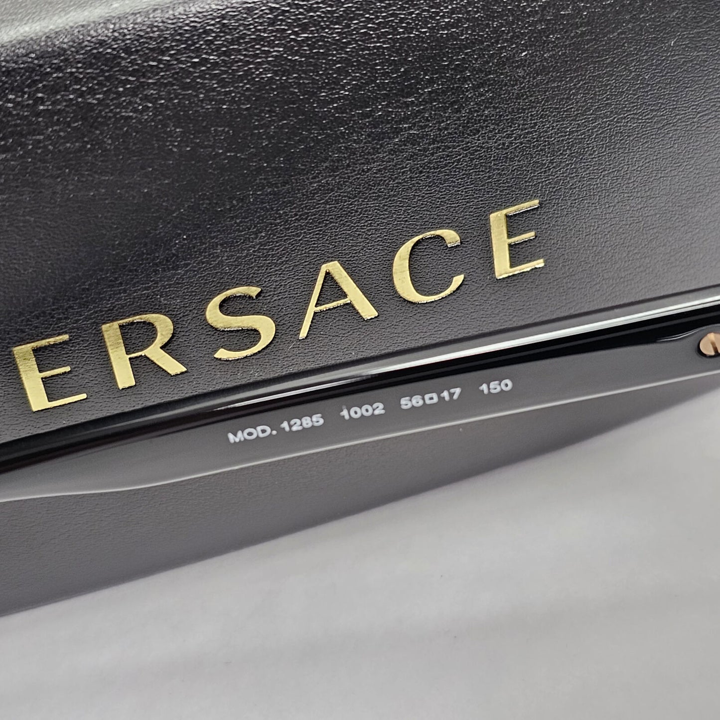 Versace Sunglasses Black Gold Square Metal Glossy MOD VE 1285 1002 56mm [B]