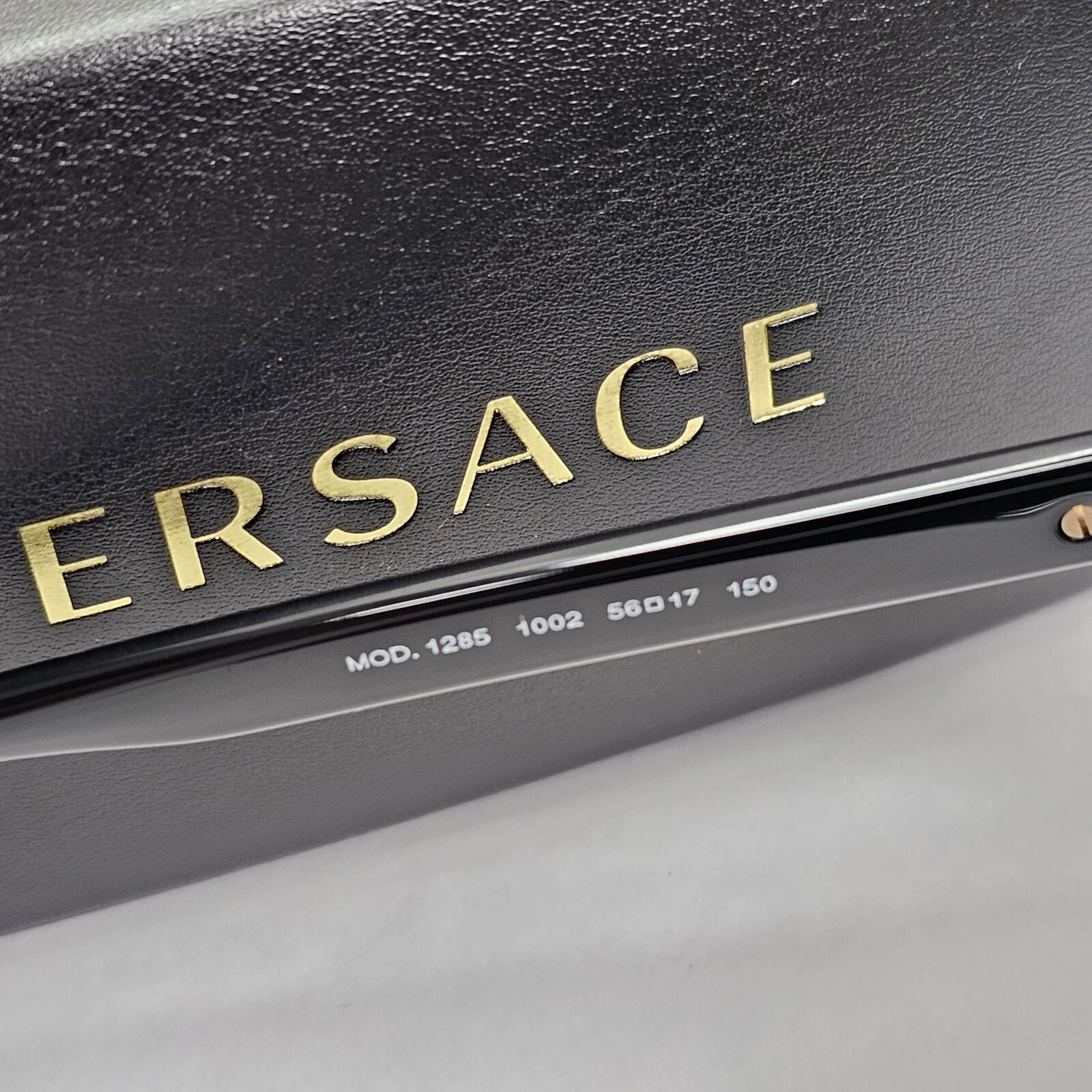 Versace Sunglasses Black Gold Square Metal Glossy MOD VE 1285 1002 56mm [B]