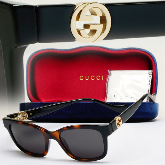 Gucci Sunglasses 2022 Black Brown Gold Square GG1025O 005 51mm 100325
