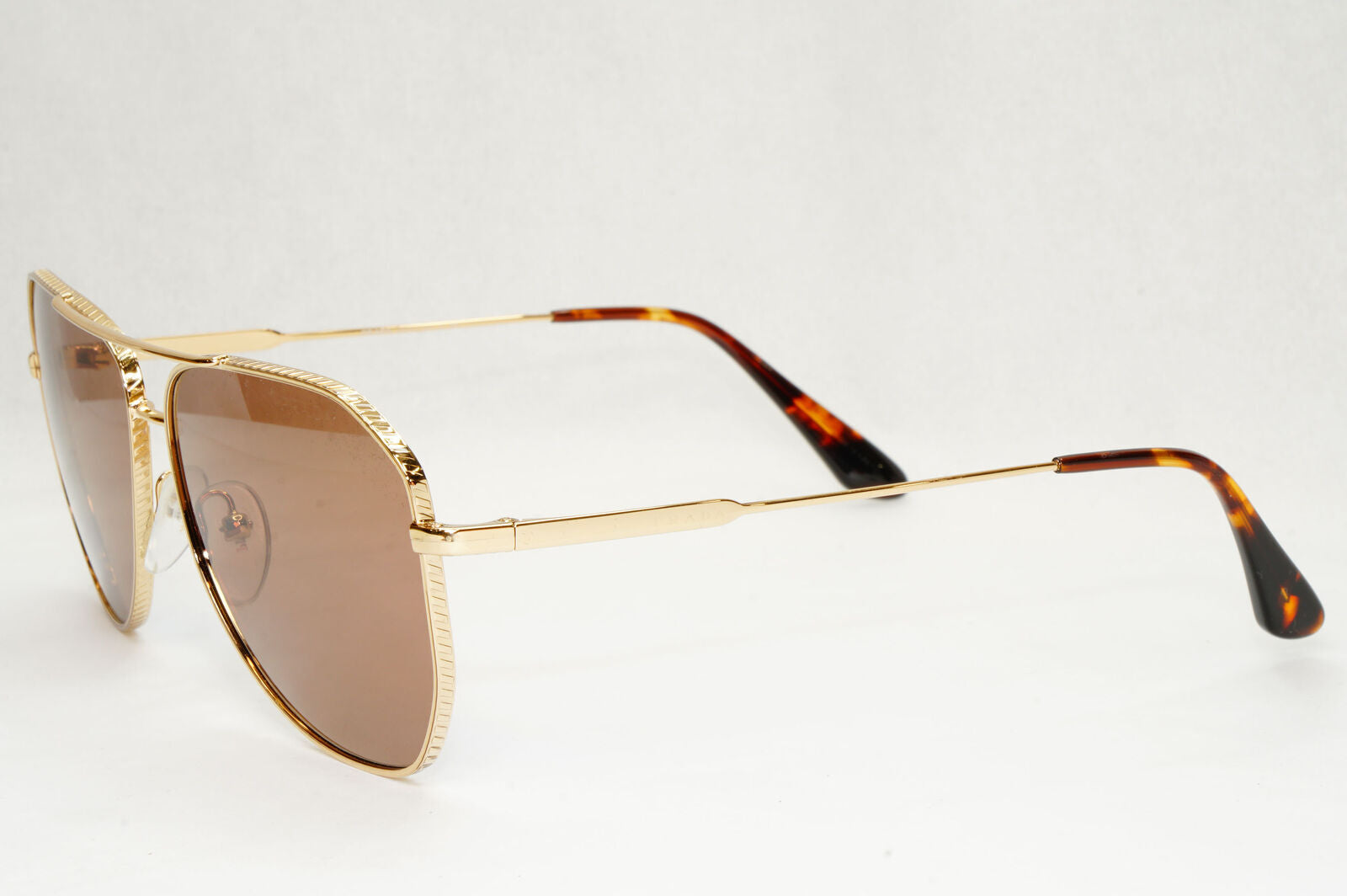 Prada Sunglasses Glass Lens Gold Brown Pilot Metal PR63XS SPR 63X 5AK-05D 58mm