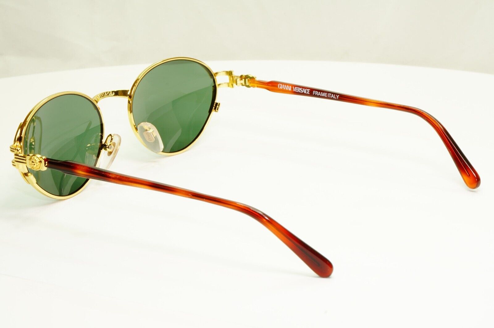 Gianni Versace 1995 Vintage Sunglasses Gold Medusa Green Brown MOD G23 COL 03L B