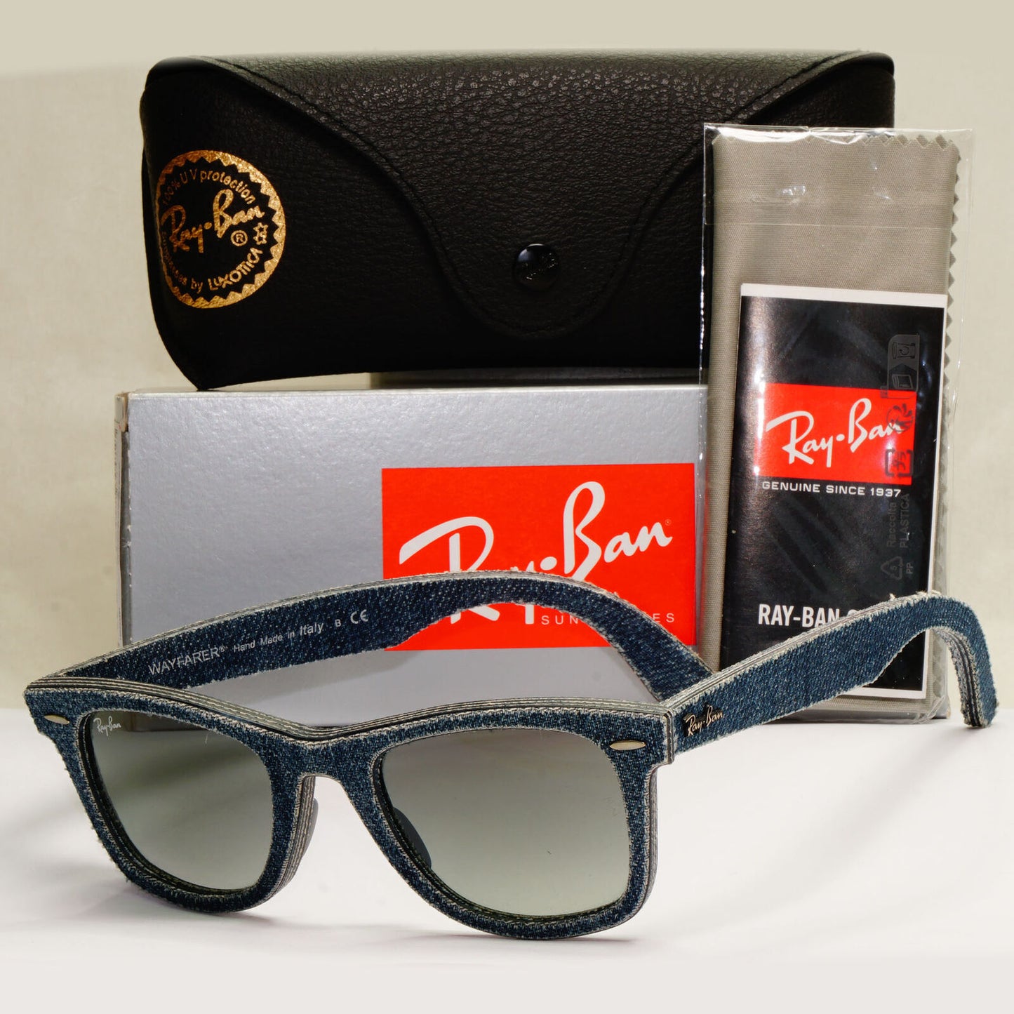 Ray-Ban Sunglasses Wayfarer Denim Blue Jeans Grey Gradient RB 2140 1163/71 50mm