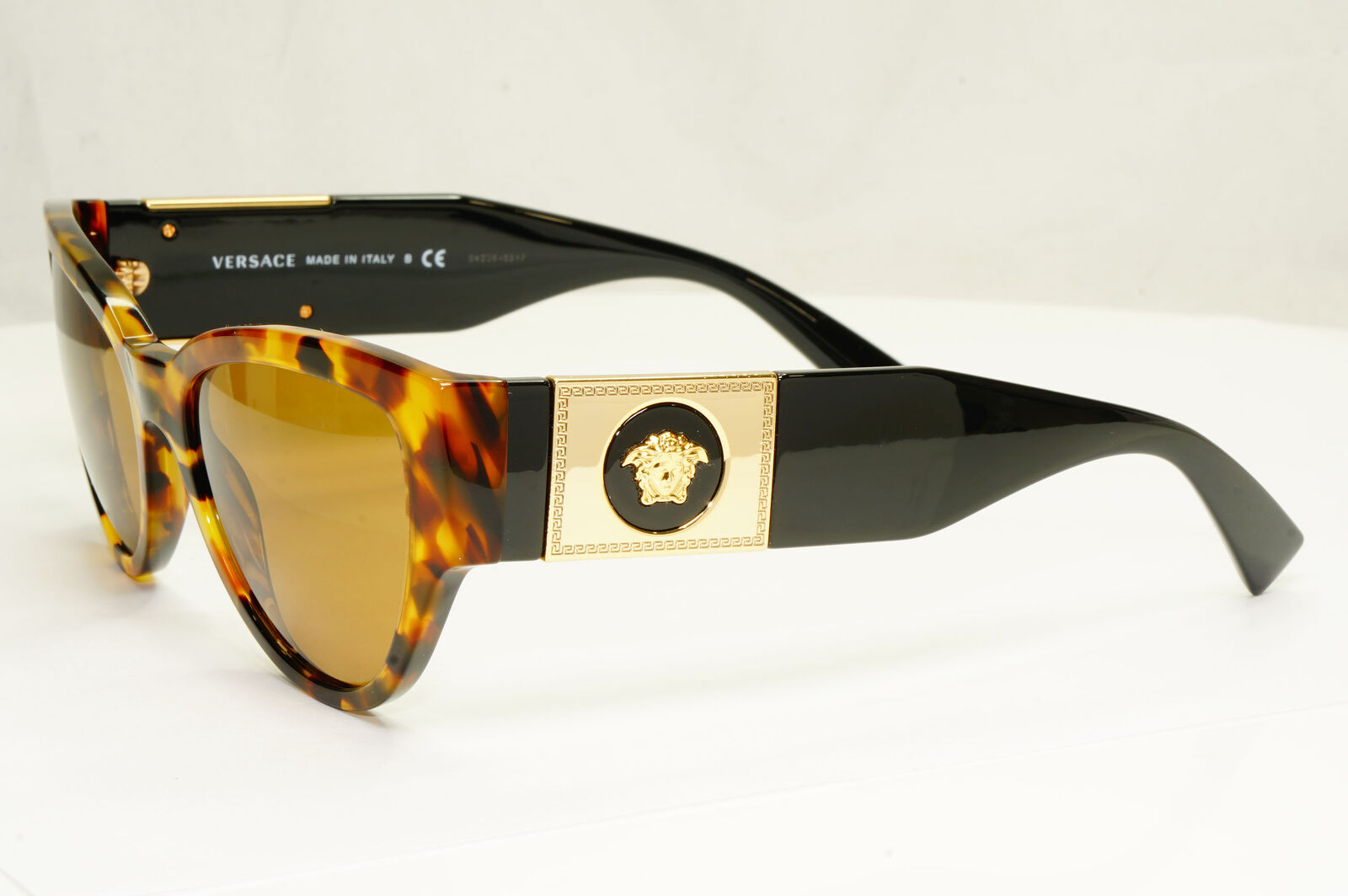 Authentic Versace Womens Gold Medusa Brown Black Square Sunglasses 4398 5119/73