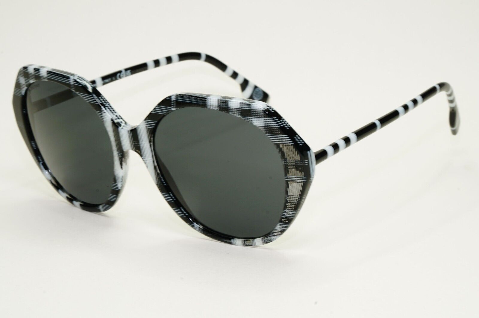 Burberry Sunglasses Black White Grey Check Plaid Vanessa BE 4375 4004/87 55mm