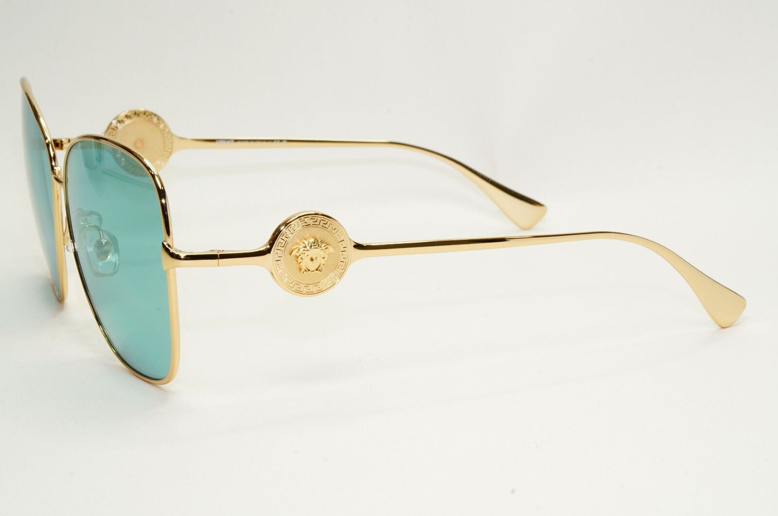 Versace Sunglasses Gold Medusa Large Square Azure Green MOD VE 2256 1002/9C 60mm