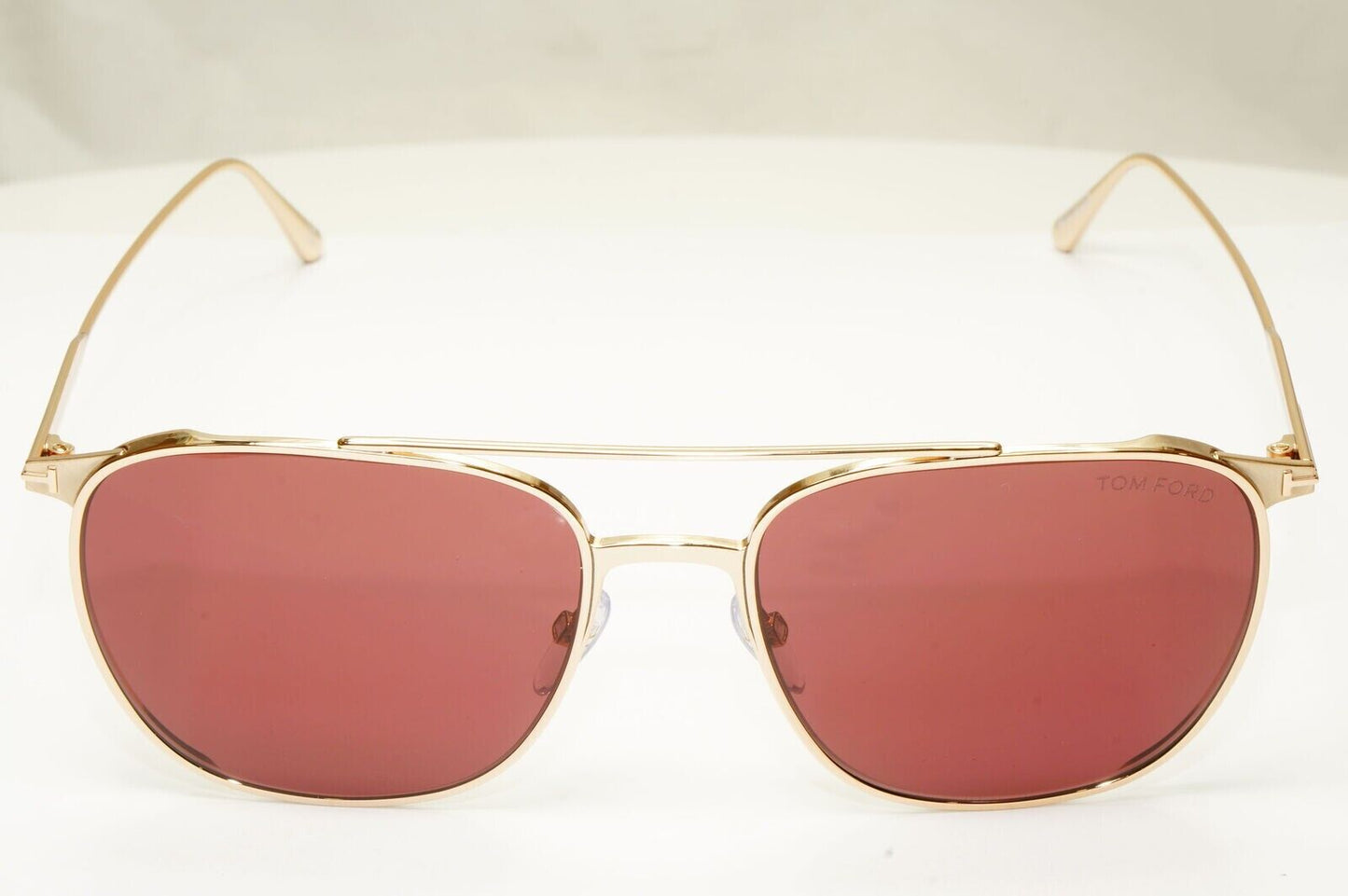 Tom Ford Gold Maroon Red Sunglasses Metal Square Pilot Kip TF 692 28S [B] 38998