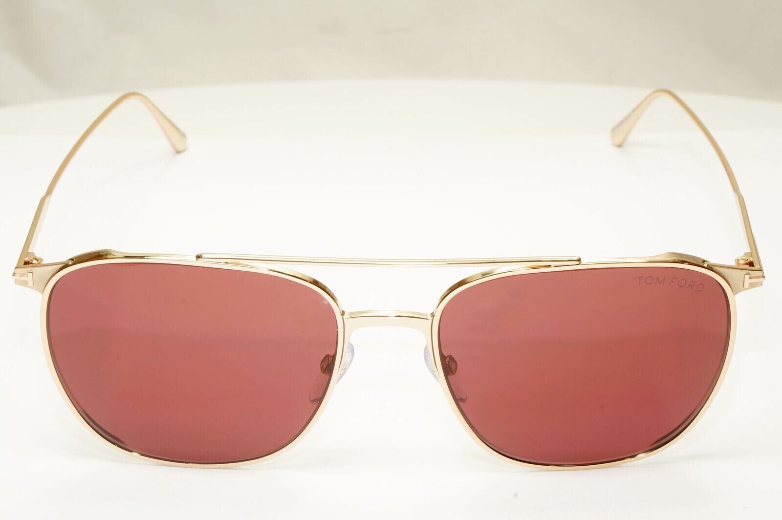 Tom Ford Gold Maroon Red Sunglasses Metal Square Pilot Kip TF 692 28S [B] 38998