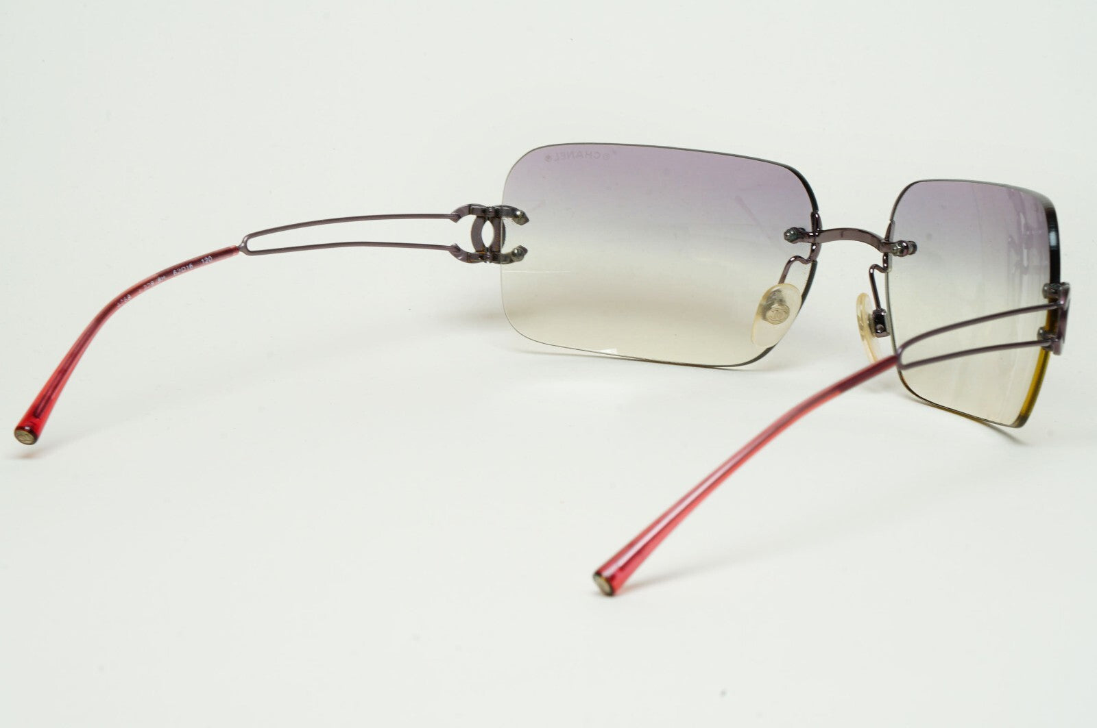 Chanel Sunglasses 2002 Vintage Grey Pale Violet Rimless 4068 c.228/8H 200225