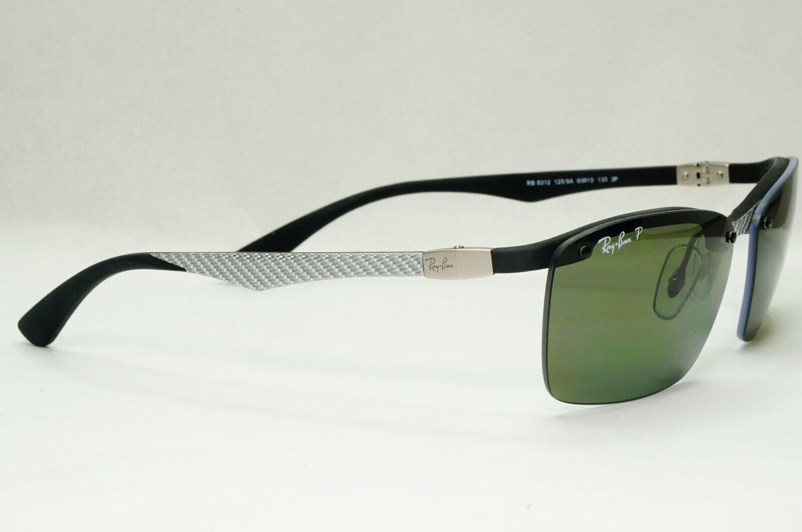 Ray-Ban Sunglasses Carbon Fibre 2013 Polarized Silver Green RB 8312 125/9A
