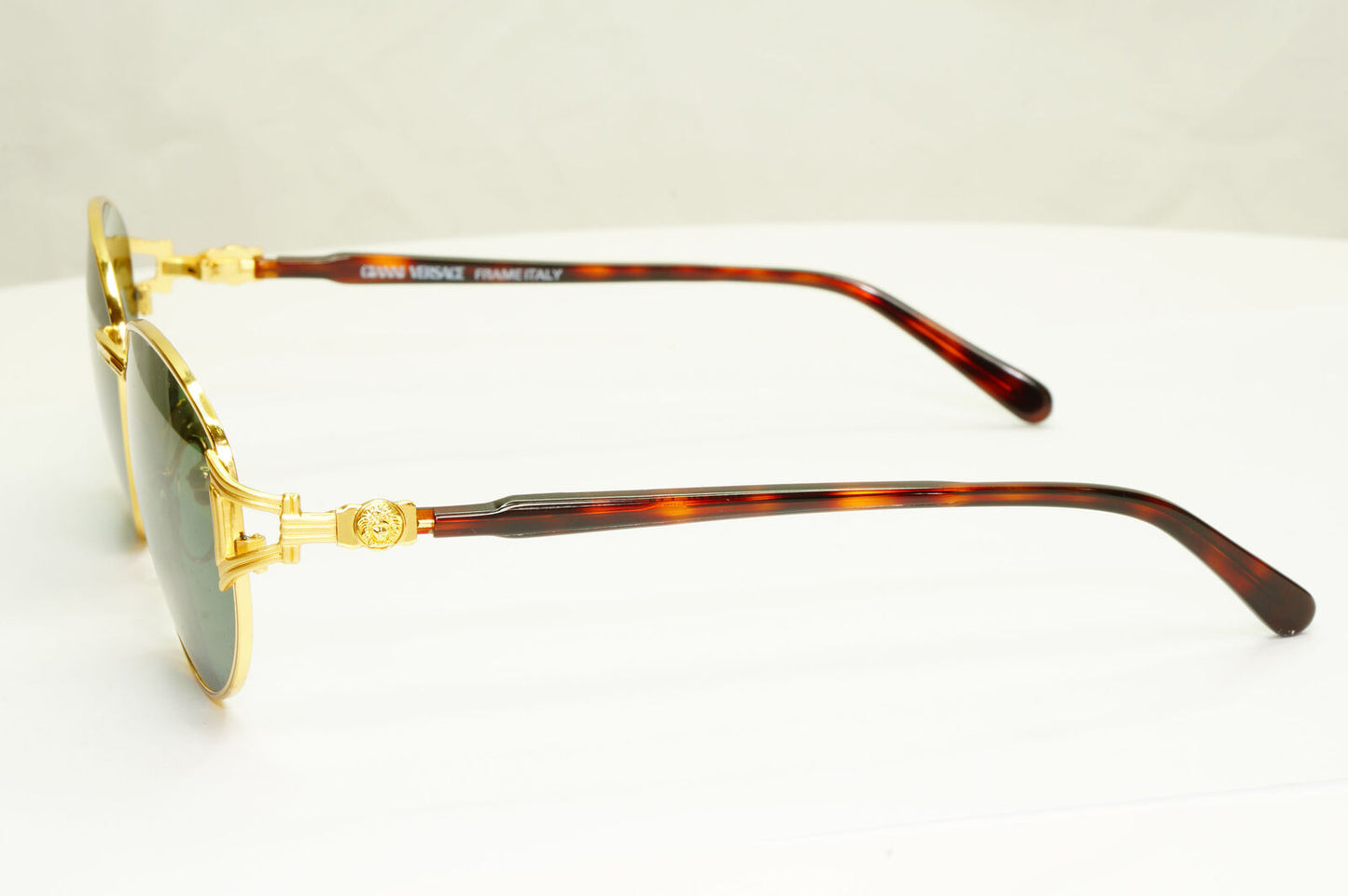 Gianni Versace 1995 Vintage Gold Medusa Green Brown Sunglasses MOD G28 COL 03L