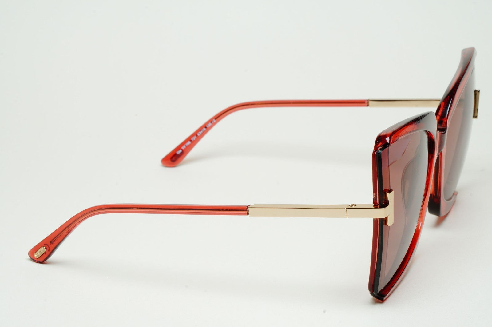 Tom Ford Sunglasses Gia Burgundy Transparent Brown Pink Square FT0766 TF 766 72Y