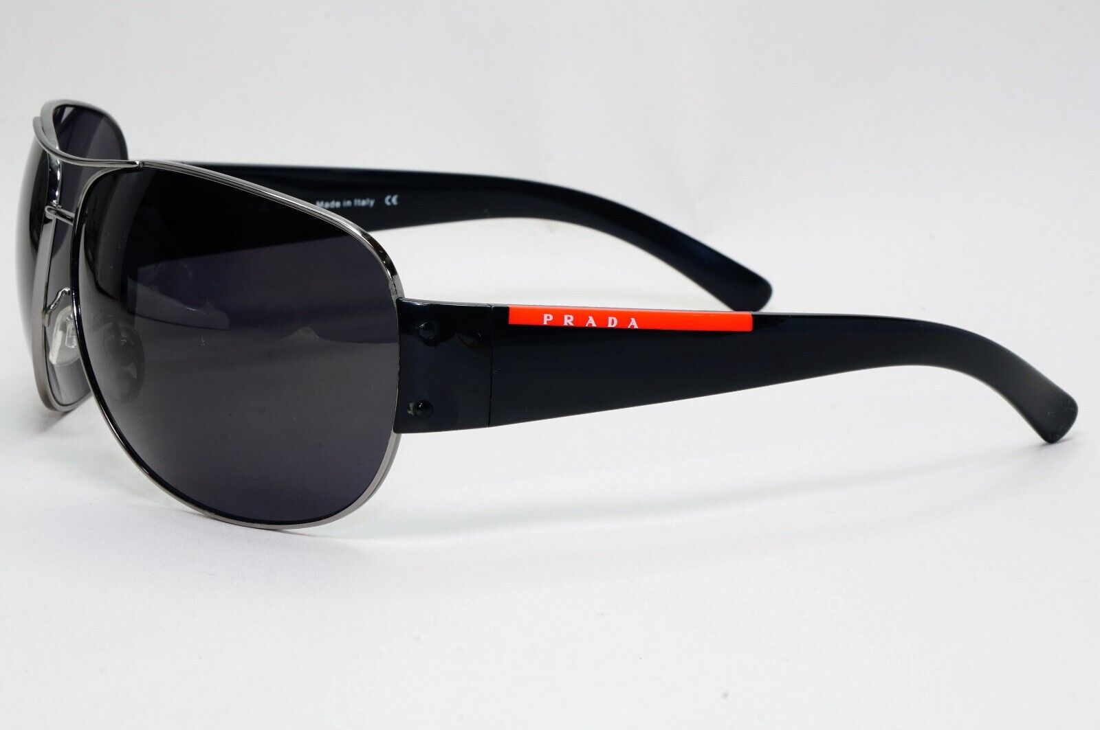 Prada Sunglasses 2004 Vintage Large Pilot Black PS54ES SPS 54E 5AV-1A1 021124