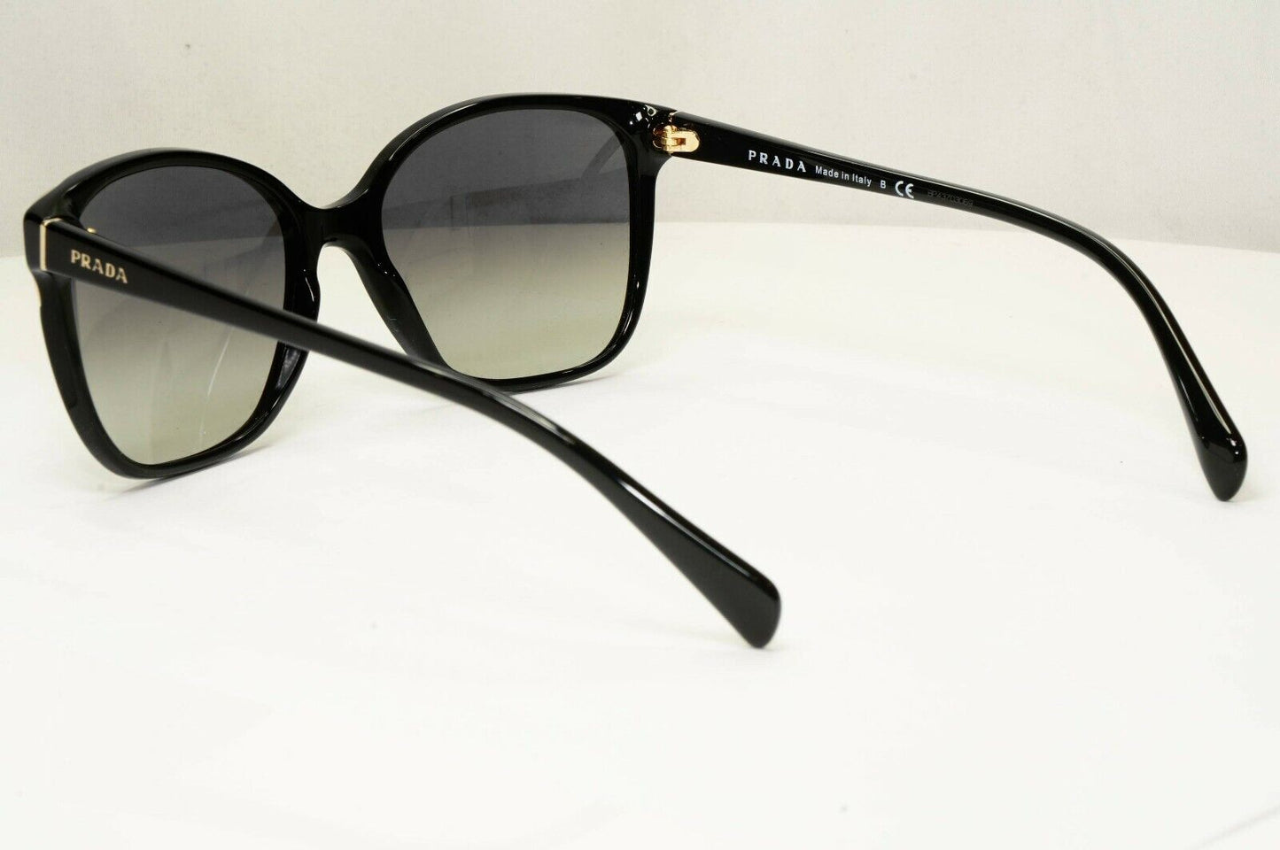 Prada Sunglasses Black Gold Grey Gradient Fade Square Fashion SPR 01O 1AB-3M1