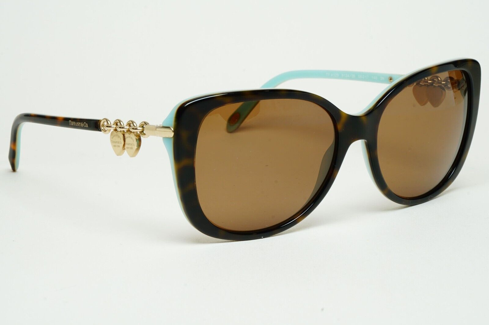 Tiffany & Co Sunglasses 2016 Gold Hearts Chain Brown TF 4129 8134/3B 170125