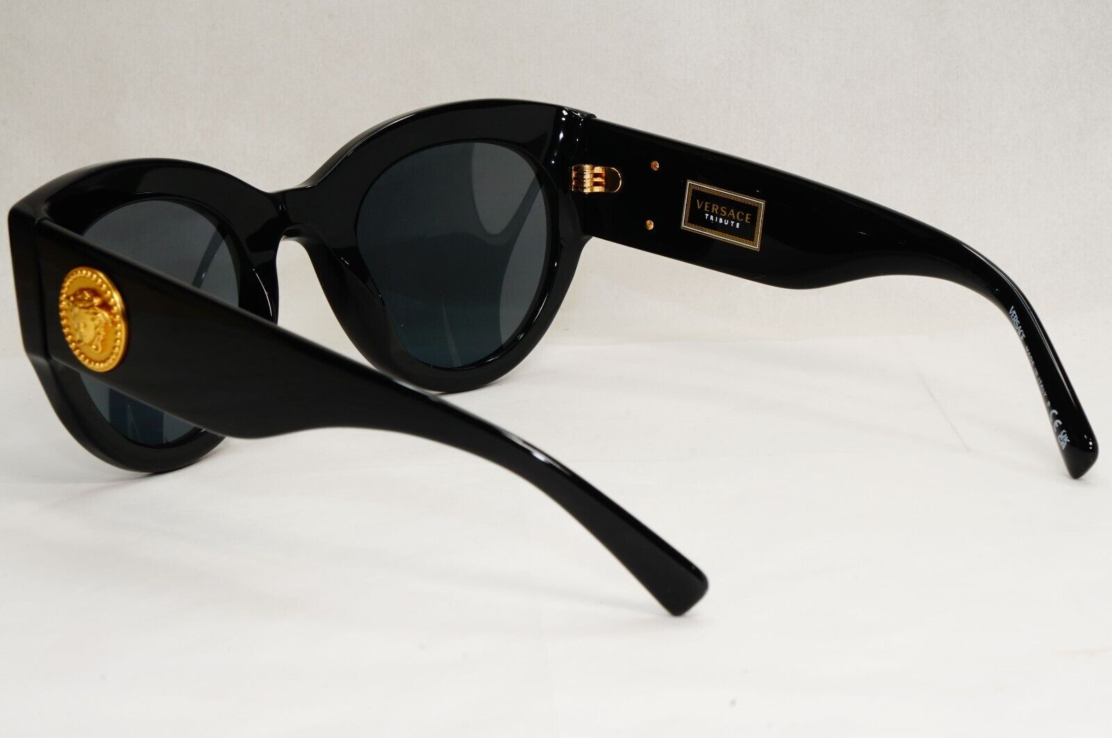 Versace Sunglasses Black Gold Medusa Tribute Edition Grey MOD VE 4353 GB1/87