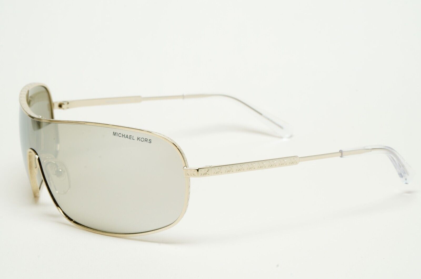 Michael Kors Sunglasses Light Gold Silver Mirror Shield Metal MK 1139 Aix 10146G