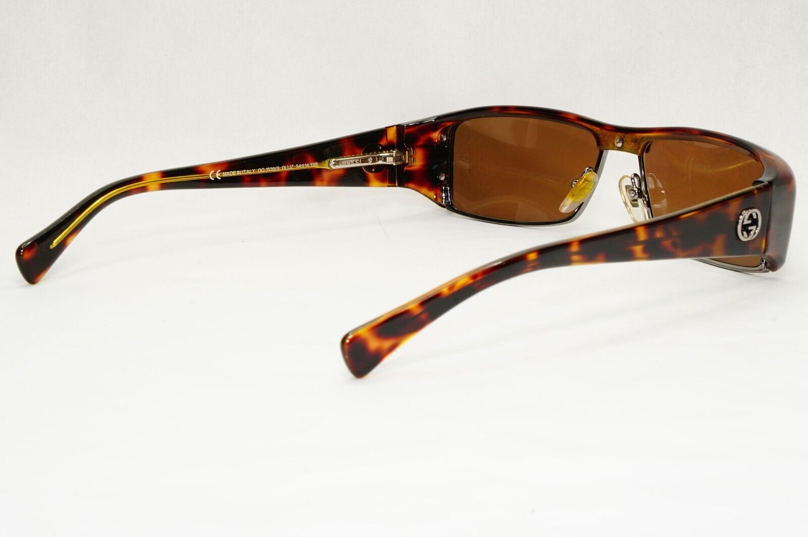Gucci Sunglasses 1997 Vintage Brown Rectangle Tortoise GG 1530/S DLLIZ 051223