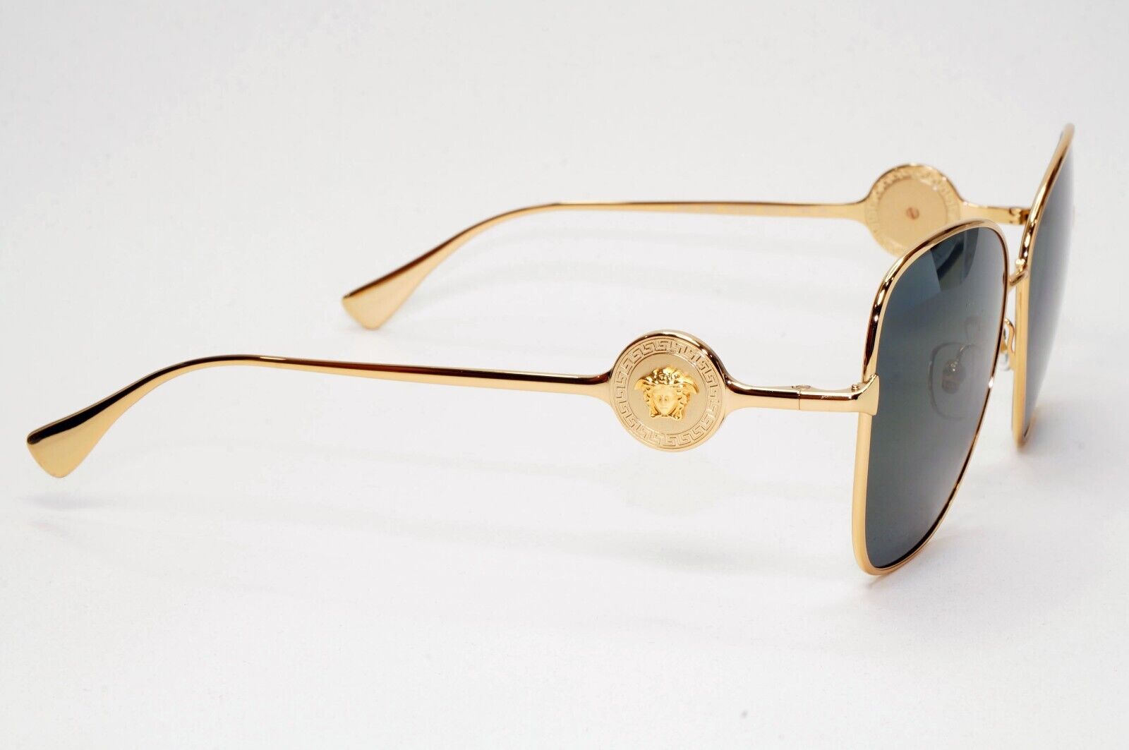 Versace Sunglasses Gold Medusa Metal Black Square Large MOD VE 2256 1002/87 60mm