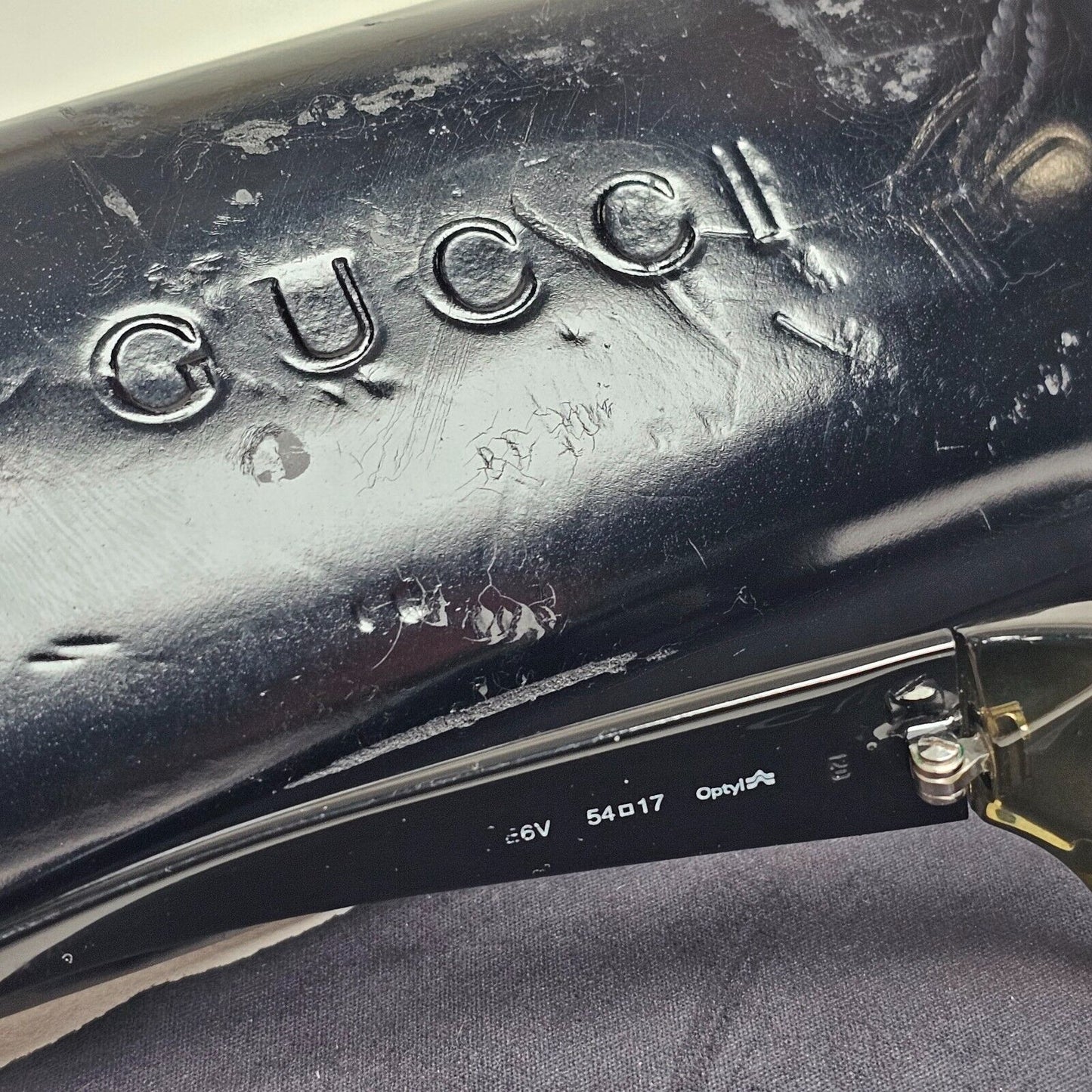 Gucci Sunglasses 1998 Vintage Rectangle Olive Green Black GG 2454/S 6EV 220125