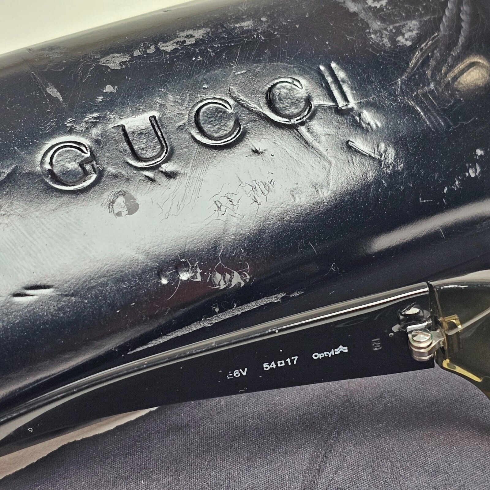 Gucci Sunglasses 1998 Vintage Rectangle Olive Green Black GG 2454/S 6EV 220125