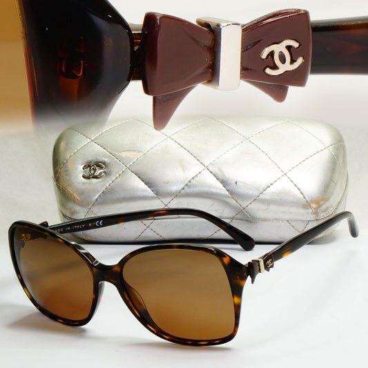 Chanel Sunglasses 2011 Vintage Brown Bows Square 5205 c.714/3B 180324