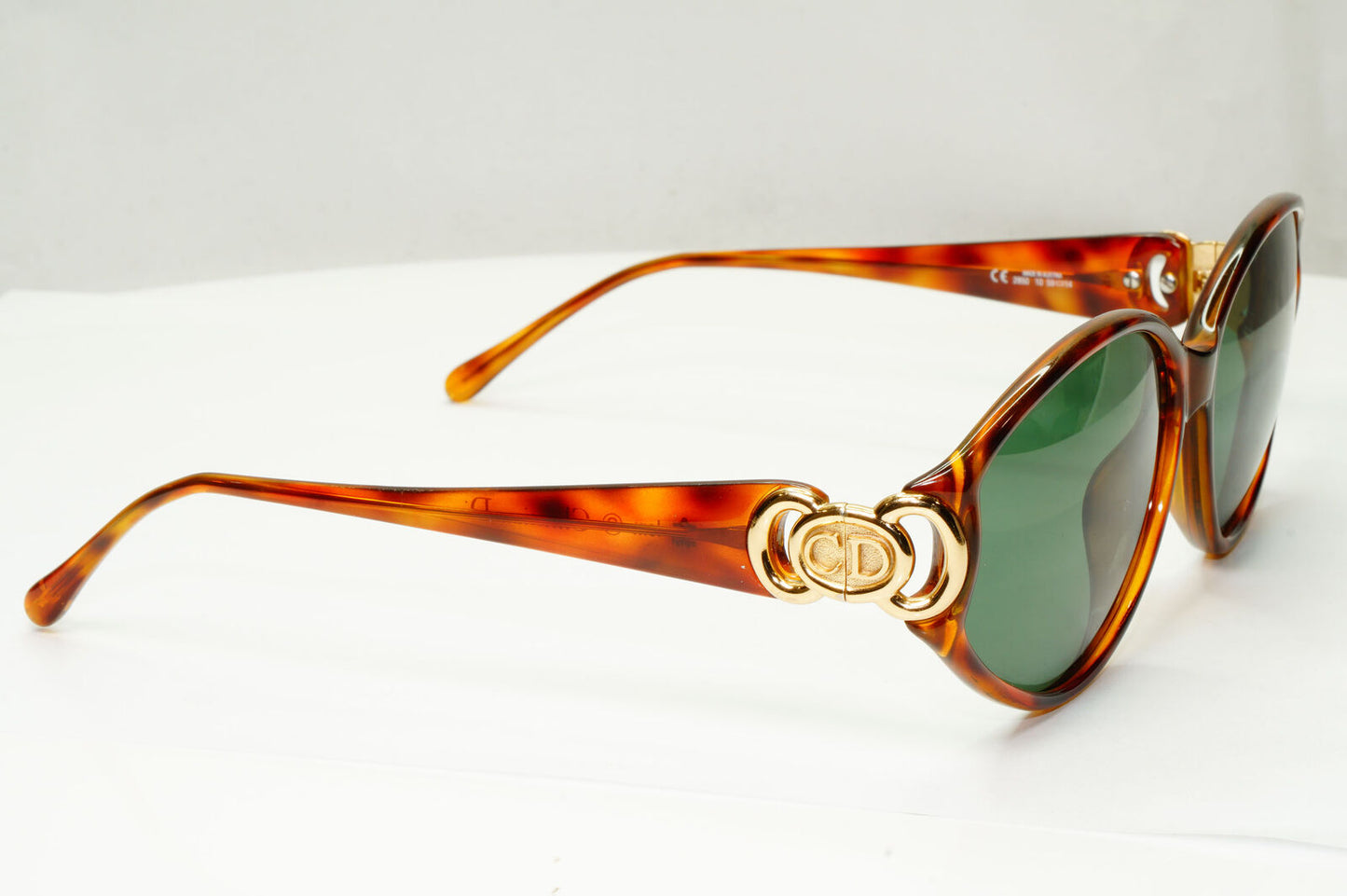 Dior 1990s Vintage Sunglasses Gold Green Brown Tortoise Austria 2850 10 261022