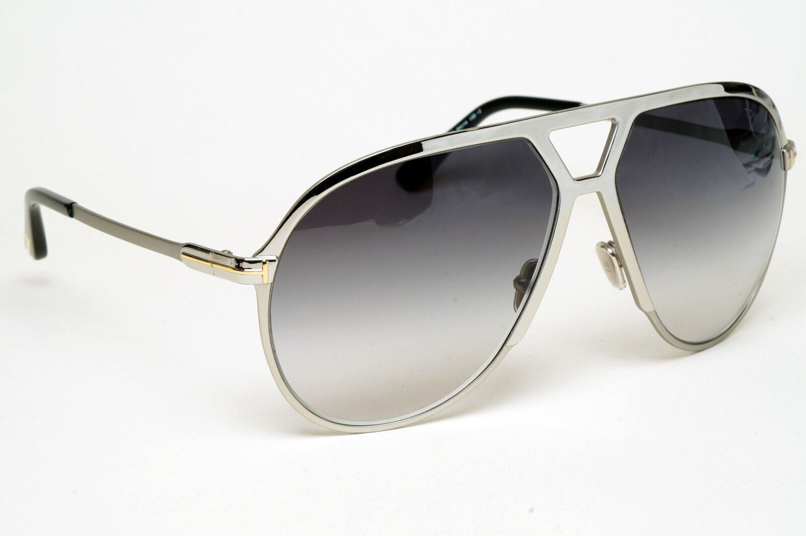 Tom Ford Sunglasses Xavier Silver Grey Gradient Large Pilot Metal TF 1060 16B