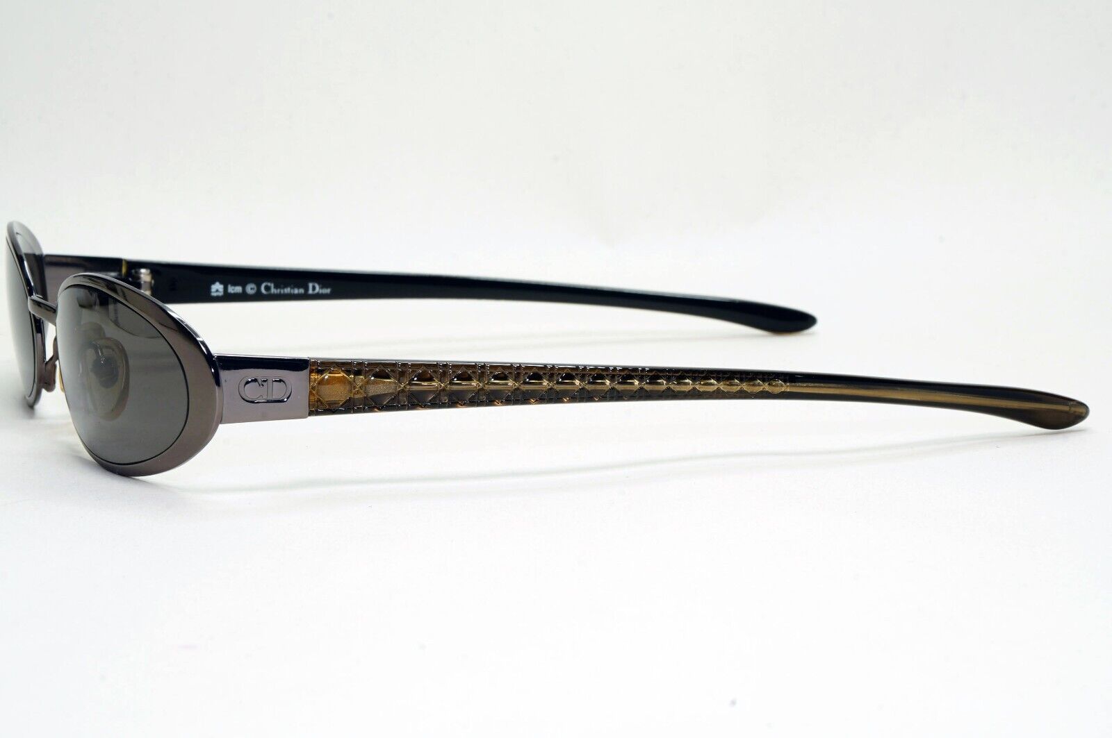 Dior Sunglasses 2002 Vintage Oval Grey Olive Gunmetal Casting 20Z Small 141024
