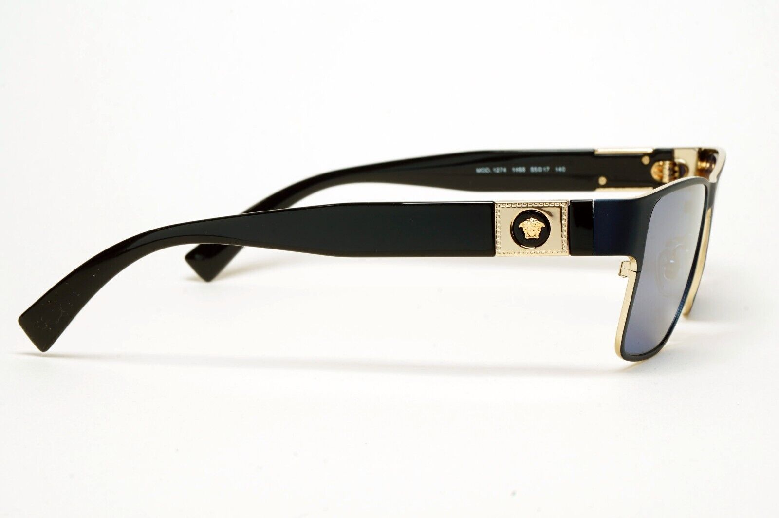 Versace Sunglasses Blue Black Gold Medusa Metal Square MOD 1274 1468 55mm [b]