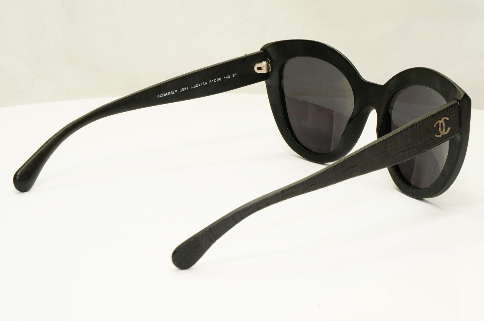 Chanel Sunglasses Matte Black Square Tweed Pattern 5331 c.501/S8 140124