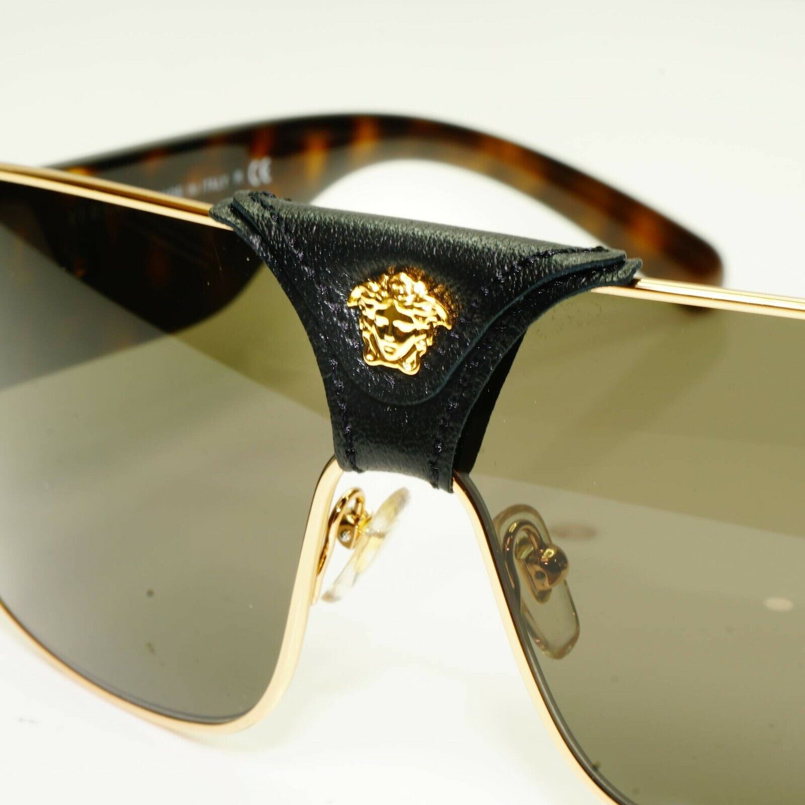Authentic VERSACE Sunglasses Brown Mens Unisex Square Gold Medusa 2207-Q 1002/3