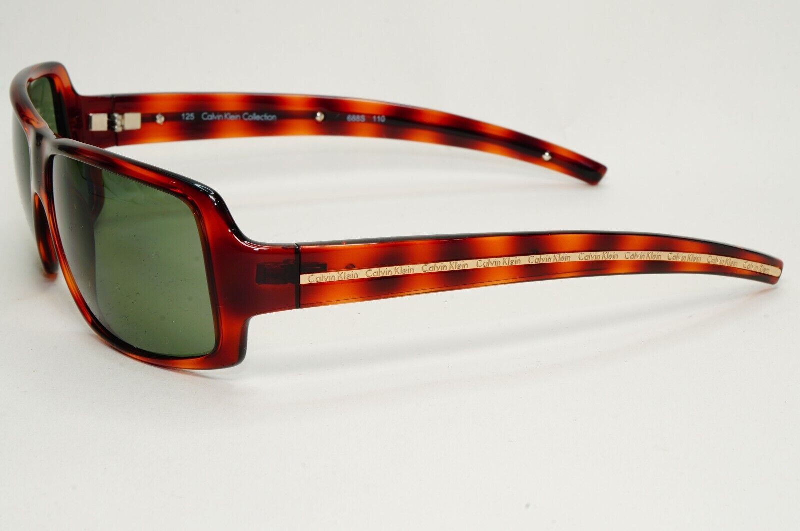 Calvin Klein Sunglasses 2005 Vintage Brown Green Gold Rectangle 688S 110 121124