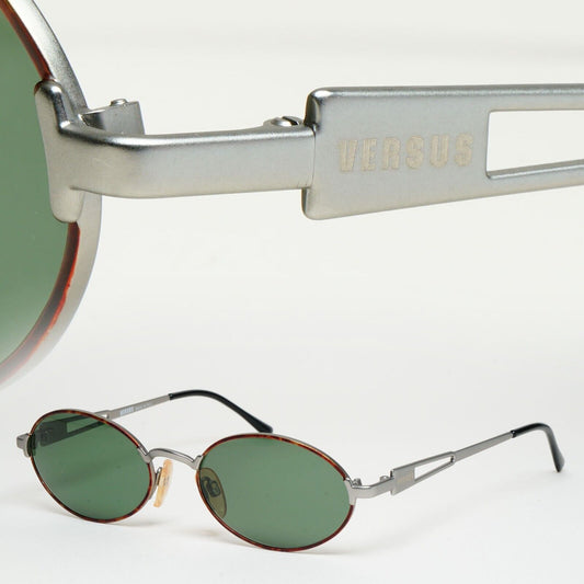 Versus Sunglasses 1996 by Gianni Versace Vintage Silver Green MOD R11 COL 27M