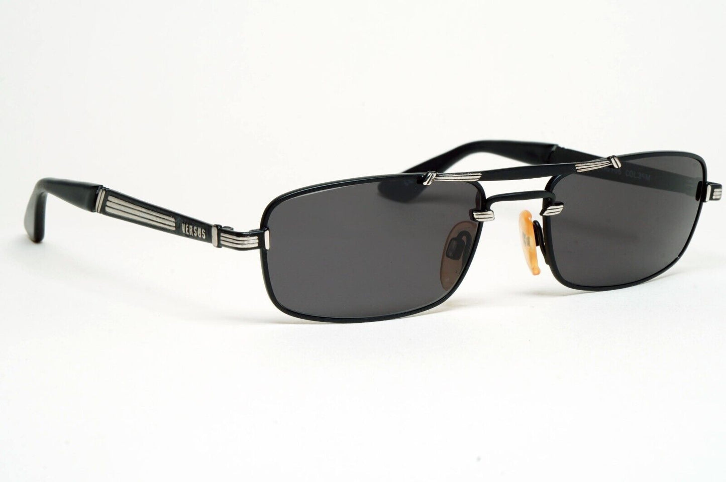 Versus Sunglasses 1996 by Gianni Versace Vintage Rectangle Black MOD F06 COL 35M