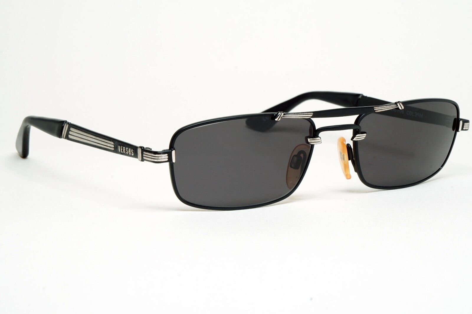 Versus Sunglasses 1996 by Gianni Versace Vintage Rectangle Black MOD F06 COL 35M