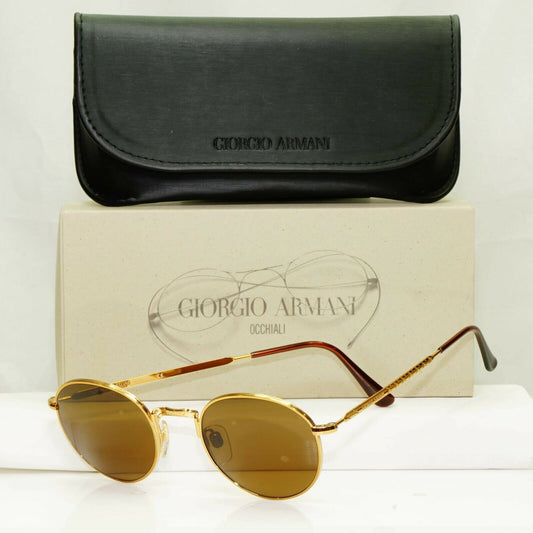 Authentic Giorgio Armani 1997 Vintage Sunglasses Gold Round Men Women 652 927