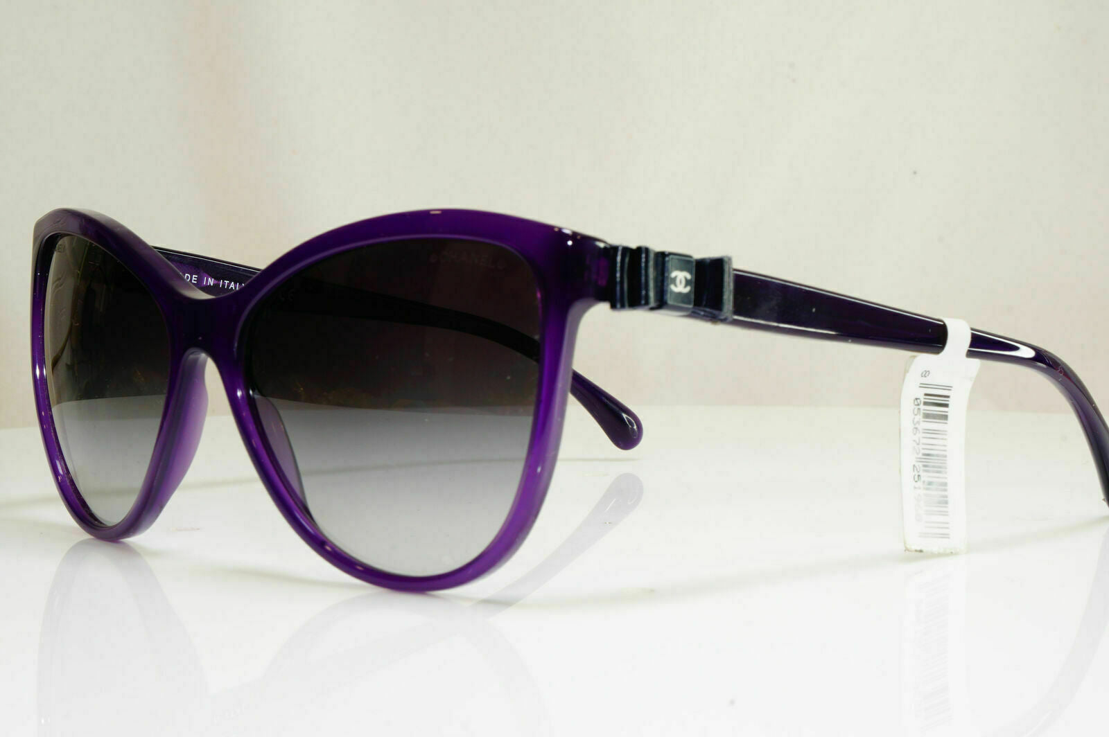 Authentic CHANEL Womens  Sunglasses Violet Purple Square Bow 5281 1463/S6 26762