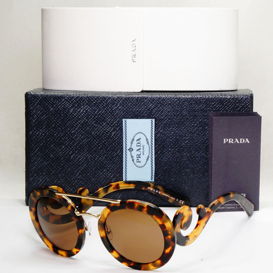 Prada Sunglasses Baroque Swirl Bridge Round Brown PR13SS SPR 13S 7S0-0A7 191223