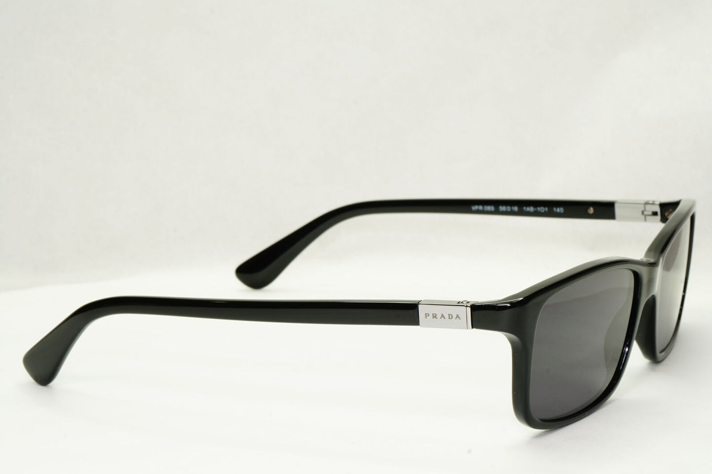 Prada Sunglasses Black Rectangle Square Fashion PR06SV VPR 06S 1AB-1O1 56mm