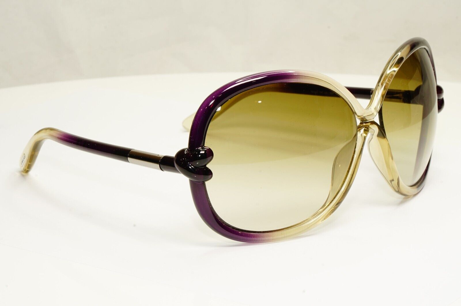 Tom Ford Oversized Sunglasses Knot Brown Gradient Purple TF 185 Sonja 95P 37809