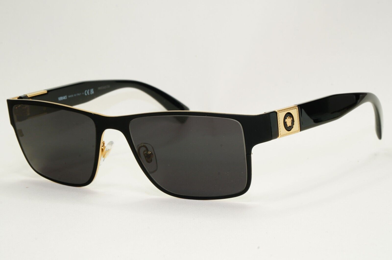 Versace Sunglasses Black Square Gold Medusa MOD VE 1274 1436 55mm