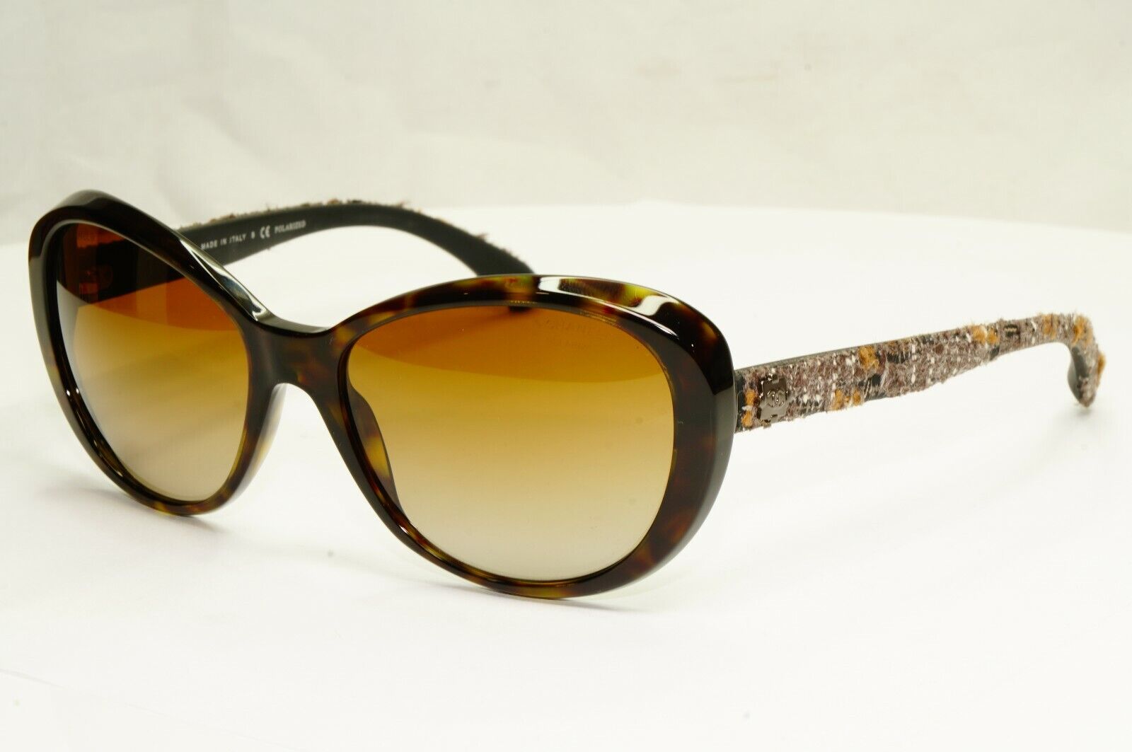 CHANEL Brown Polarized Sunglasses Tweed Collection Gradient 5241 714/T5 24270