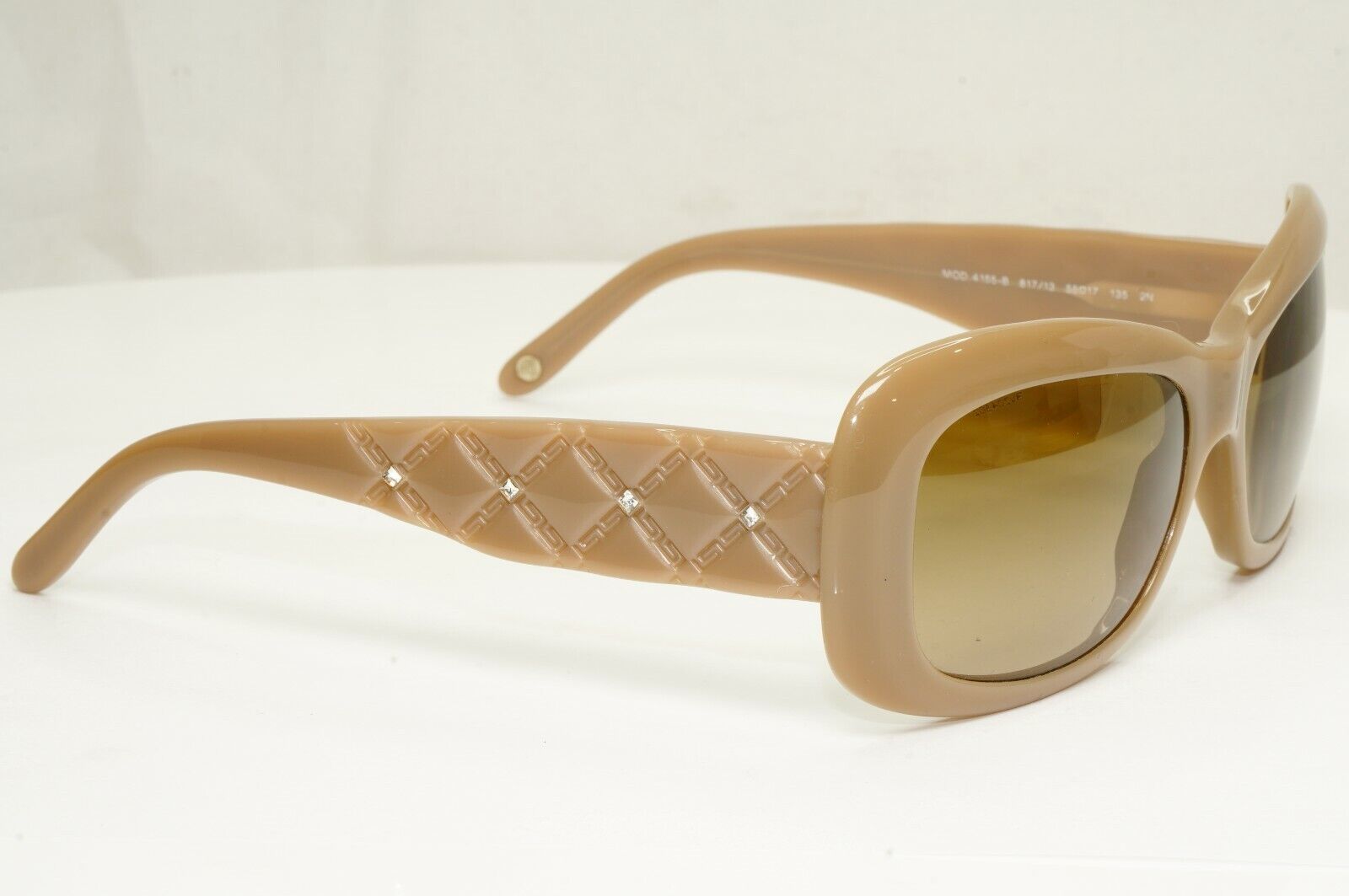 Versace Brown Square Sunglasses Womens Crystal Toffee MOD 4155-B 817/13 310122