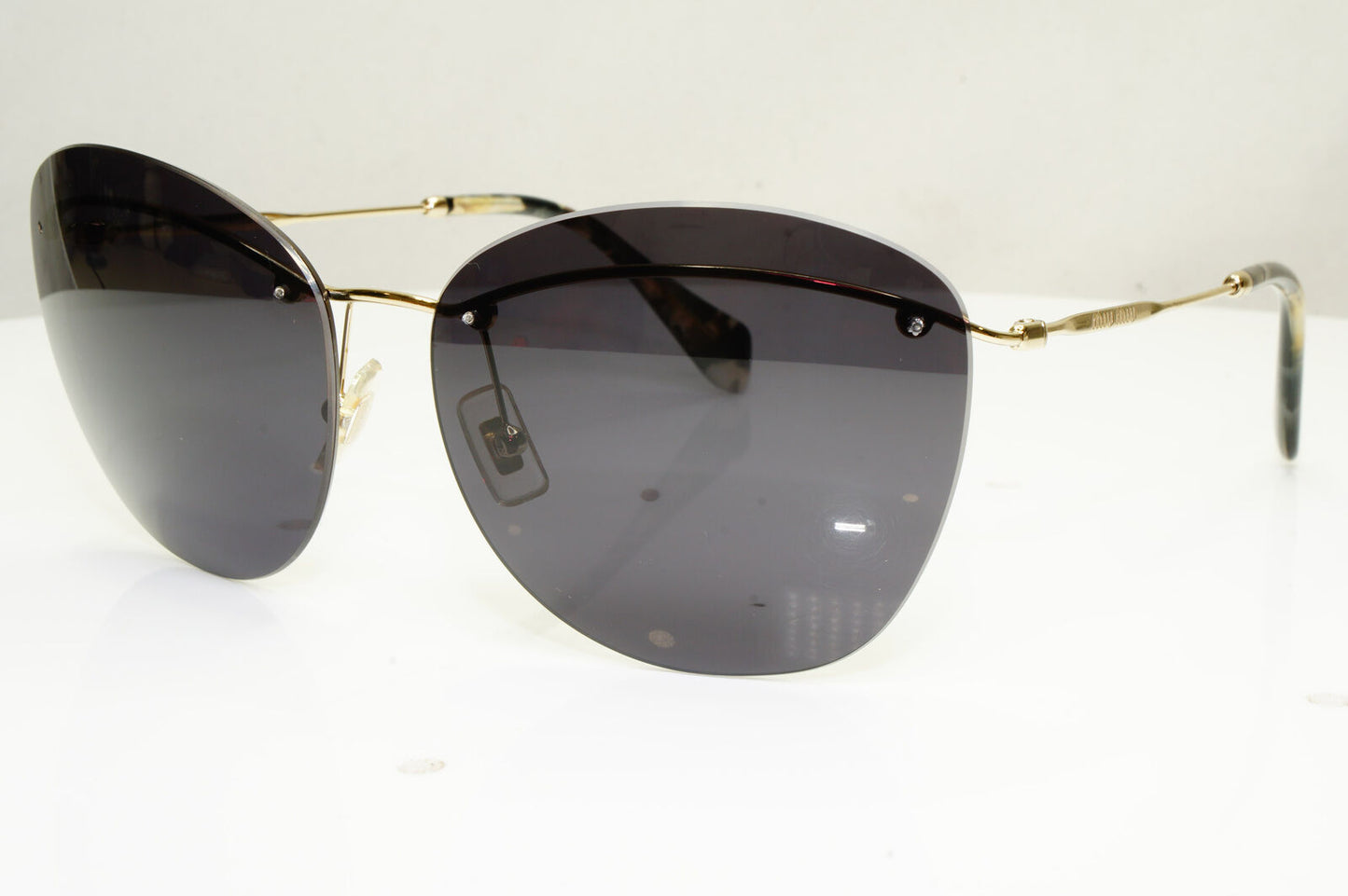 Authentic MIU MIU Womens Vintage Sunglasses Gold Rimless SMU 54P ZVN-3A2 30363