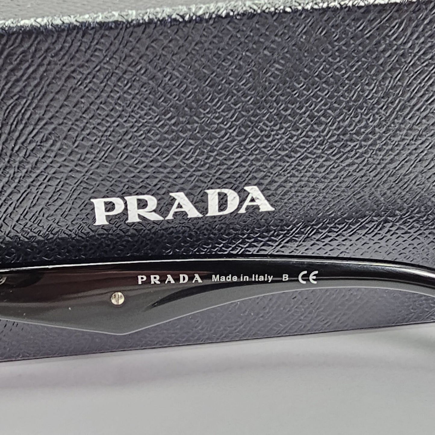 Prada Sunglasses Black Triangle Saffiano Leather PR15SS SPR 15S 1AB-0A7 190224