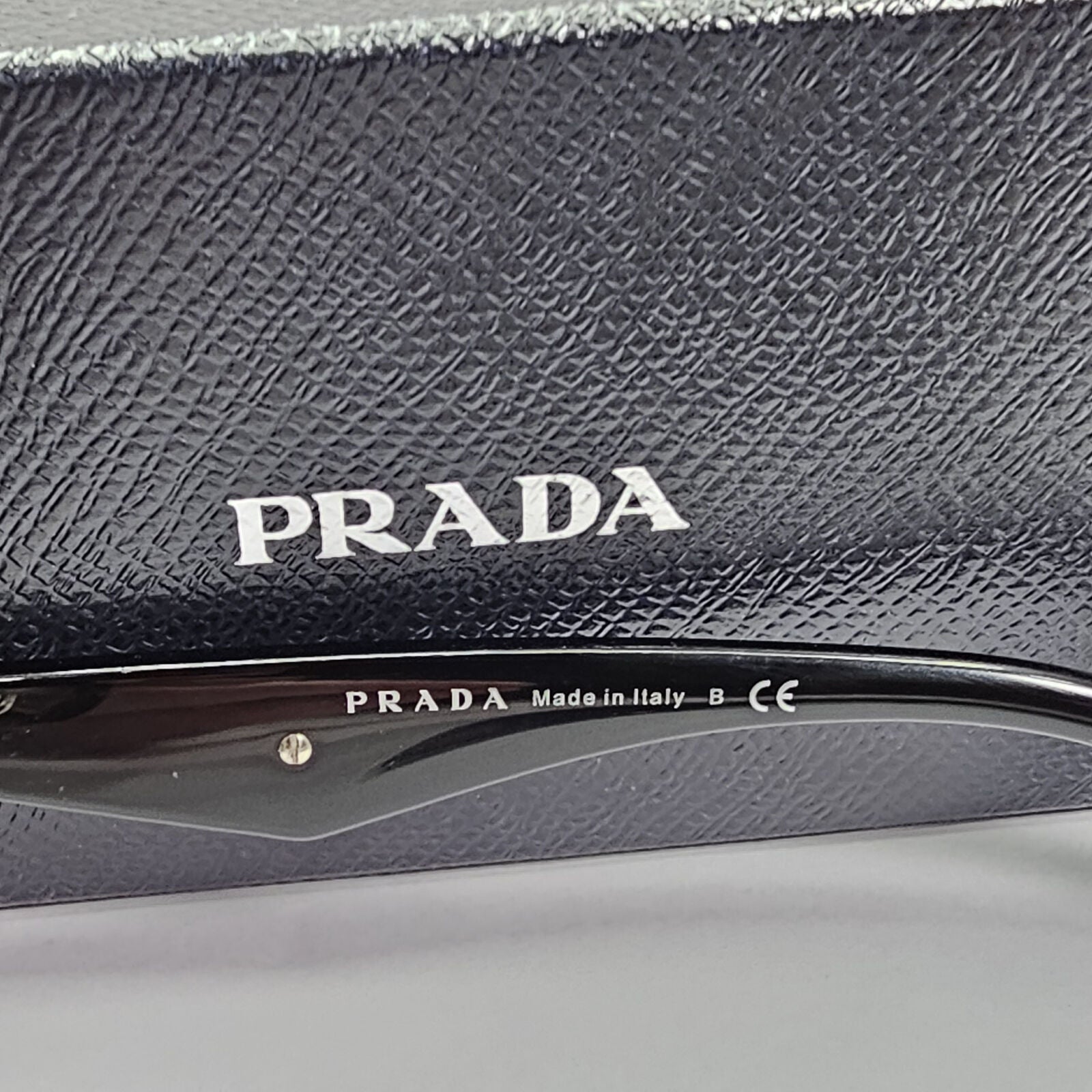 Prada Sunglasses Black Triangle Saffiano Leather PR15SS SPR 15S 1AB-0A7 190224