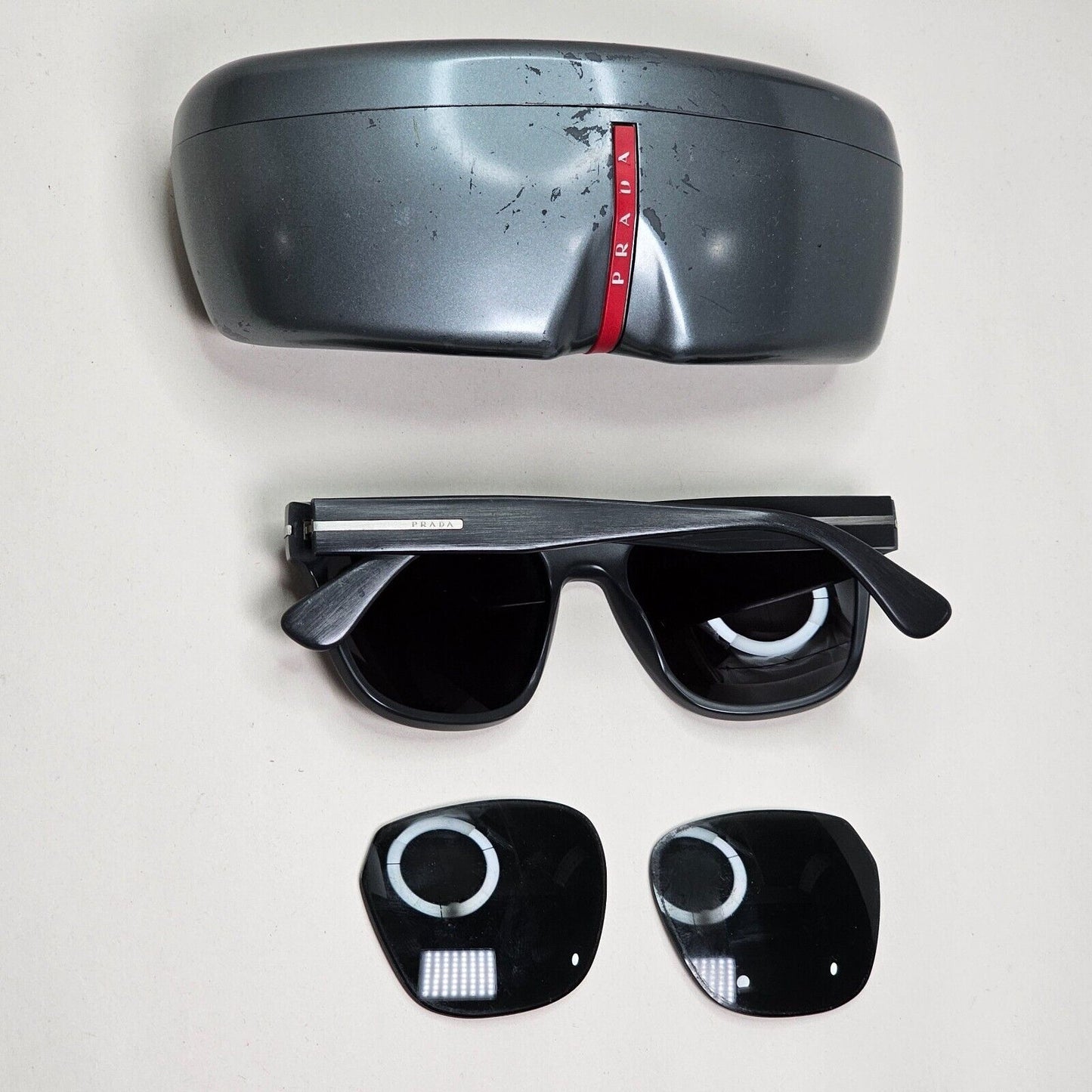 Prada Sunglasses 2013 Brushed Grey Dark Black PR03RS SPR 03R TV4-1A1 55mm 021124