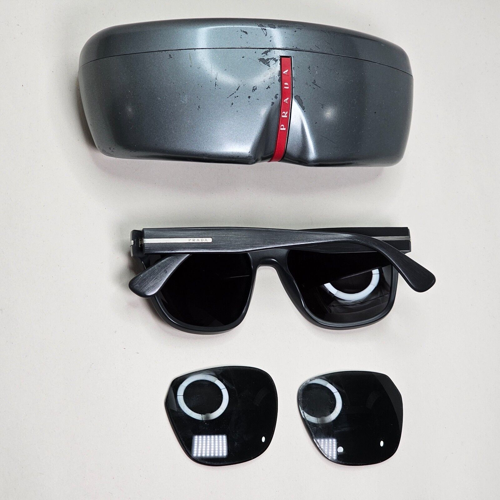 Prada Sunglasses 2013 Brushed Grey Dark Black PR03RS SPR 03R TV4-1A1 55mm 021124